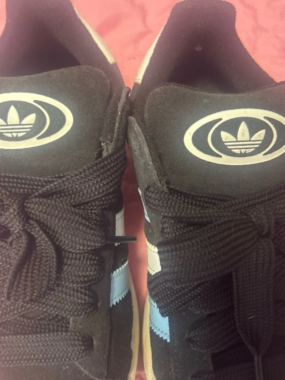adidas Kids Black Sneakers with Light Blue Stripes